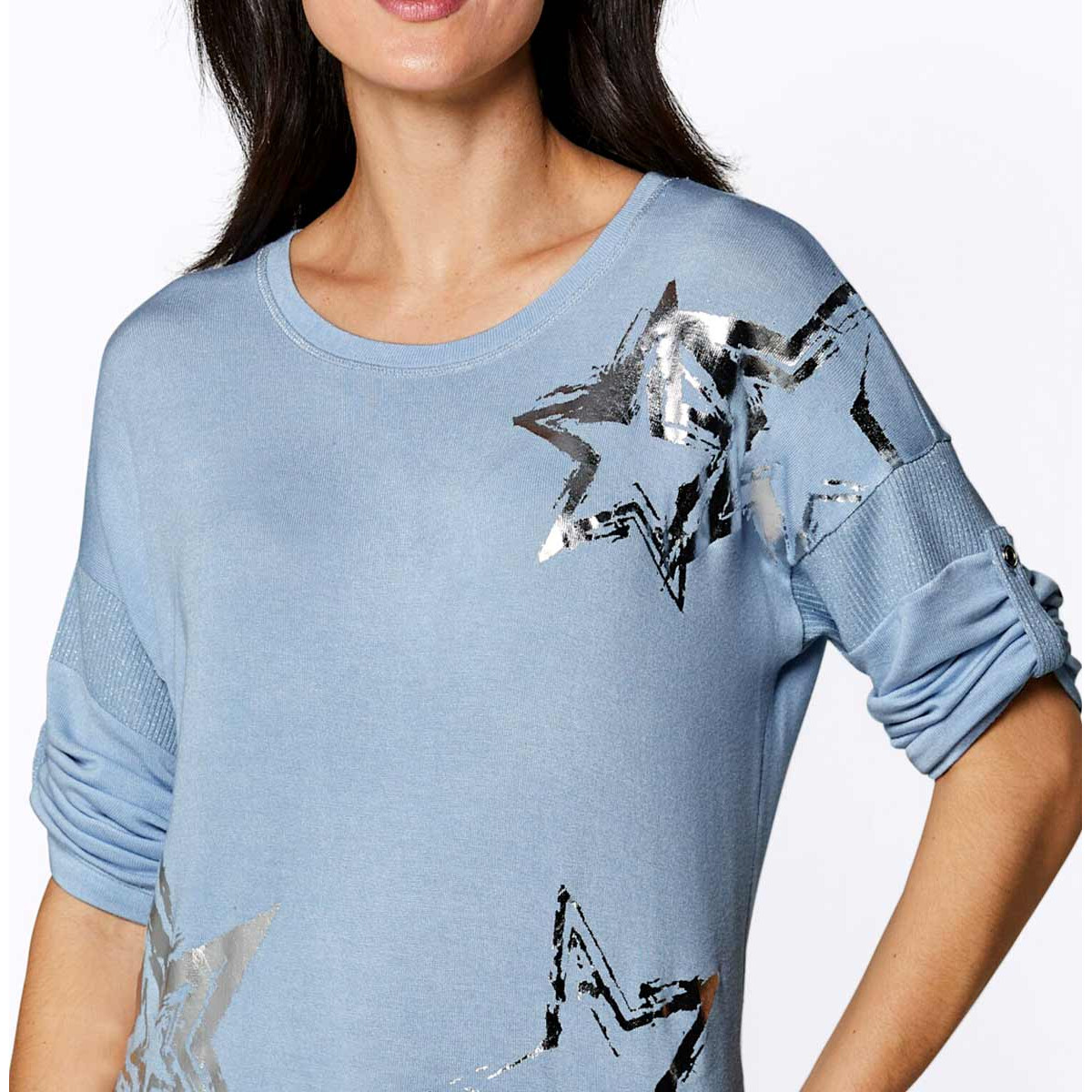 Modal-Shirt silber-hellblau