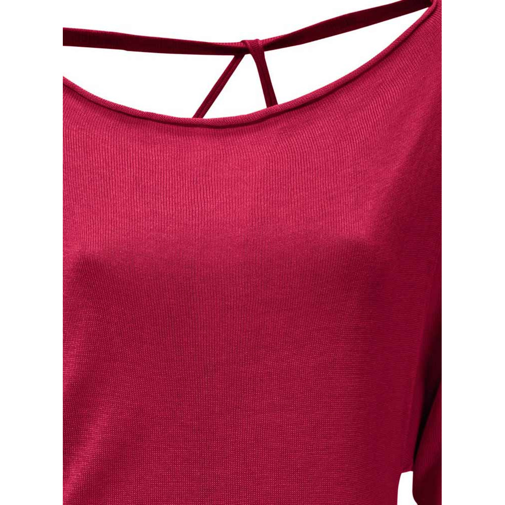 Rückendekolleté-Pullover himbeere