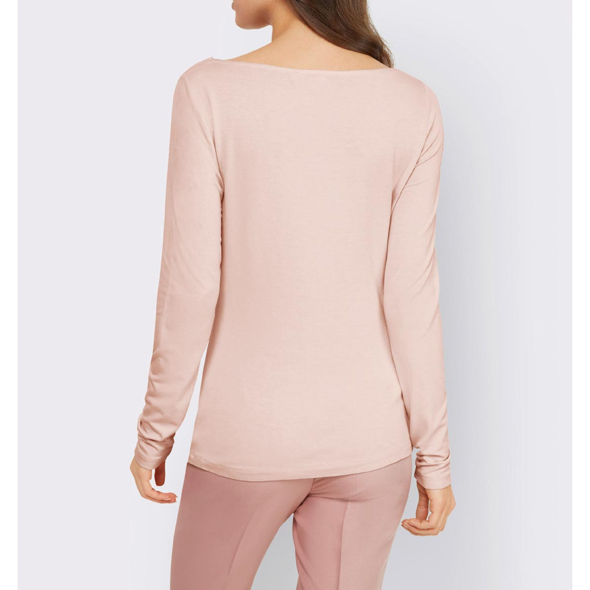 Designer-Shirt m.Wasserfallausschnitt puder