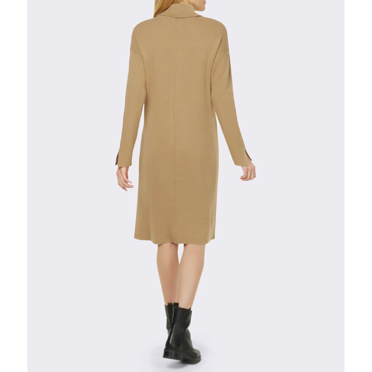 Designer-Rollkragen-Strickkleid camel