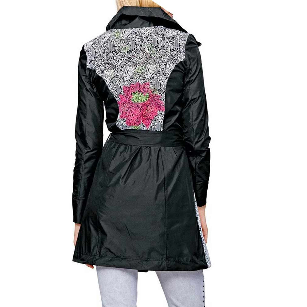 Patchmantel schwarz-offwhite-bunt