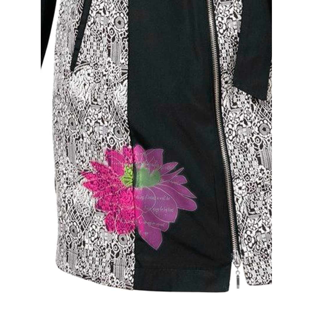 Patchmantel schwarz-offwhite-bunt