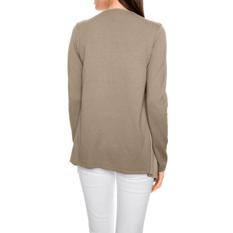 Cardigan m. Velours taupe
