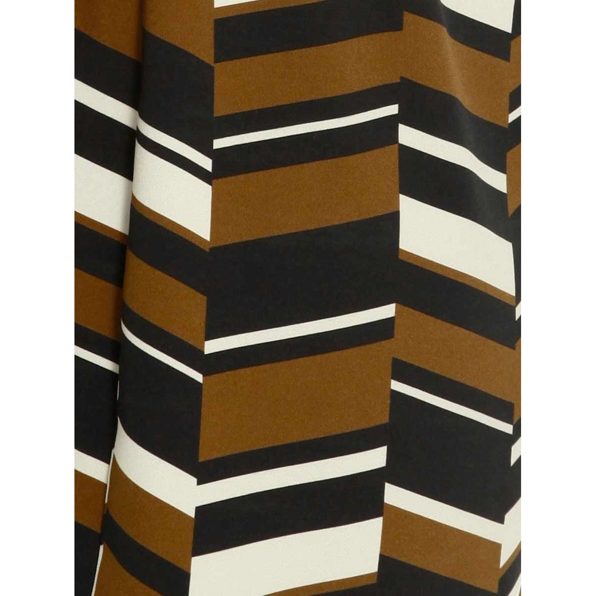 Designer-Druckkleid schwarz-cognac