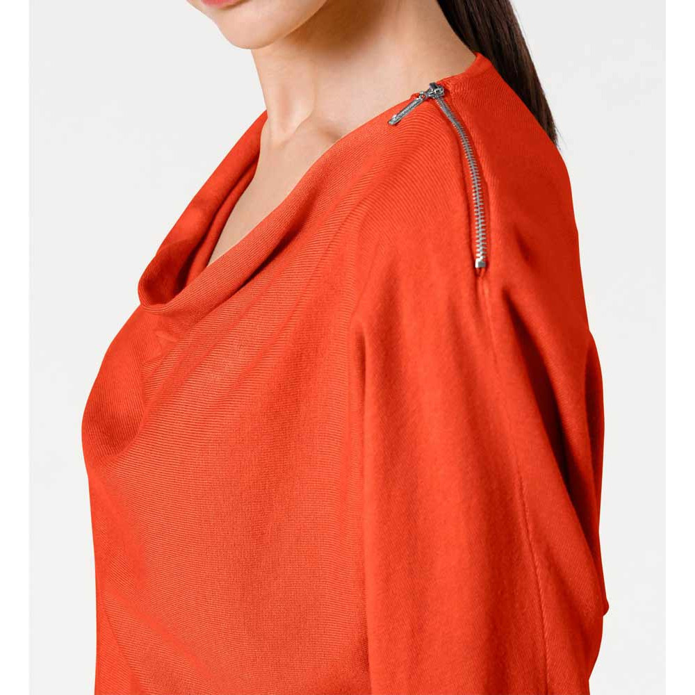 Designer-Reißverschlußpullover koralle