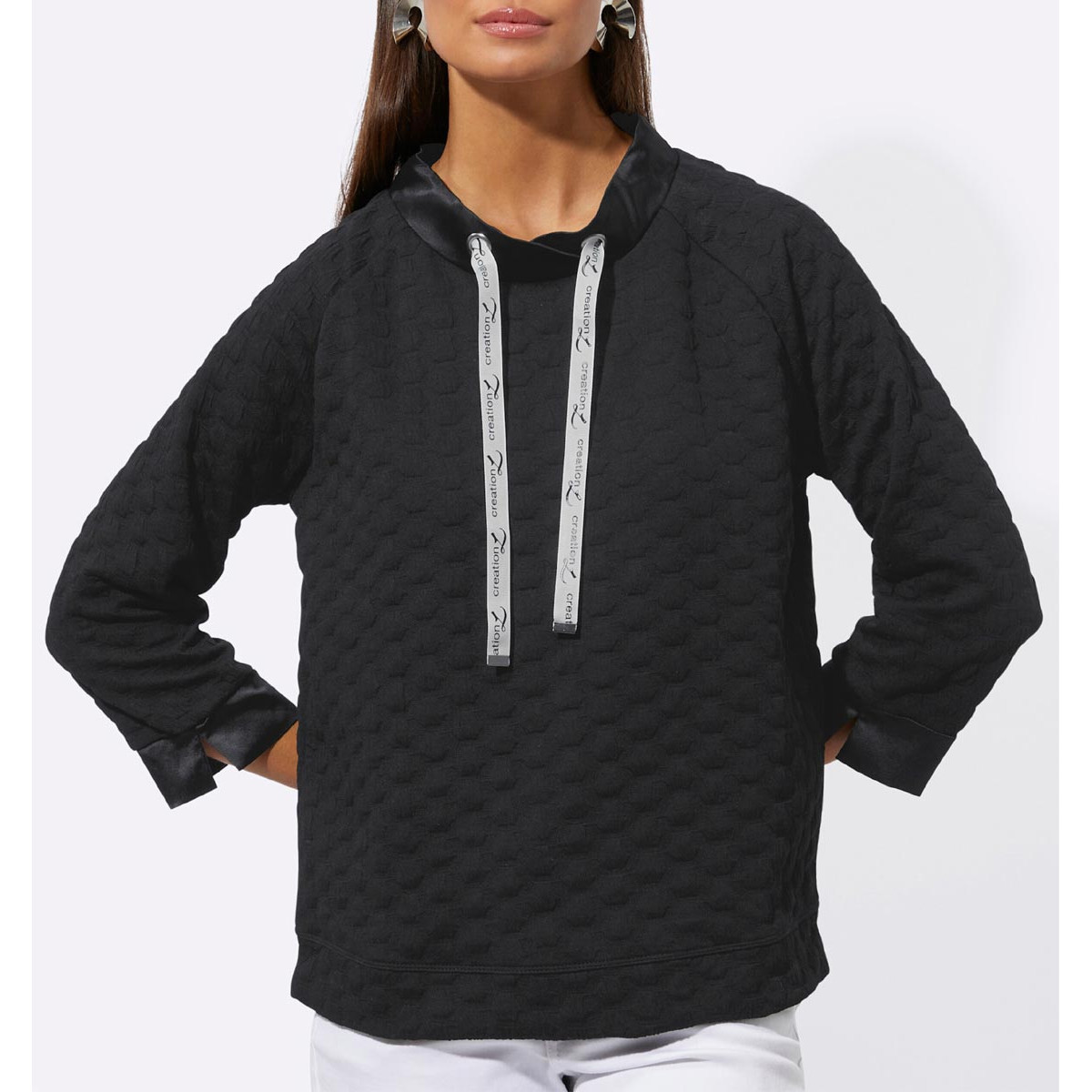 Jacquard-Sweatshirt schwarz