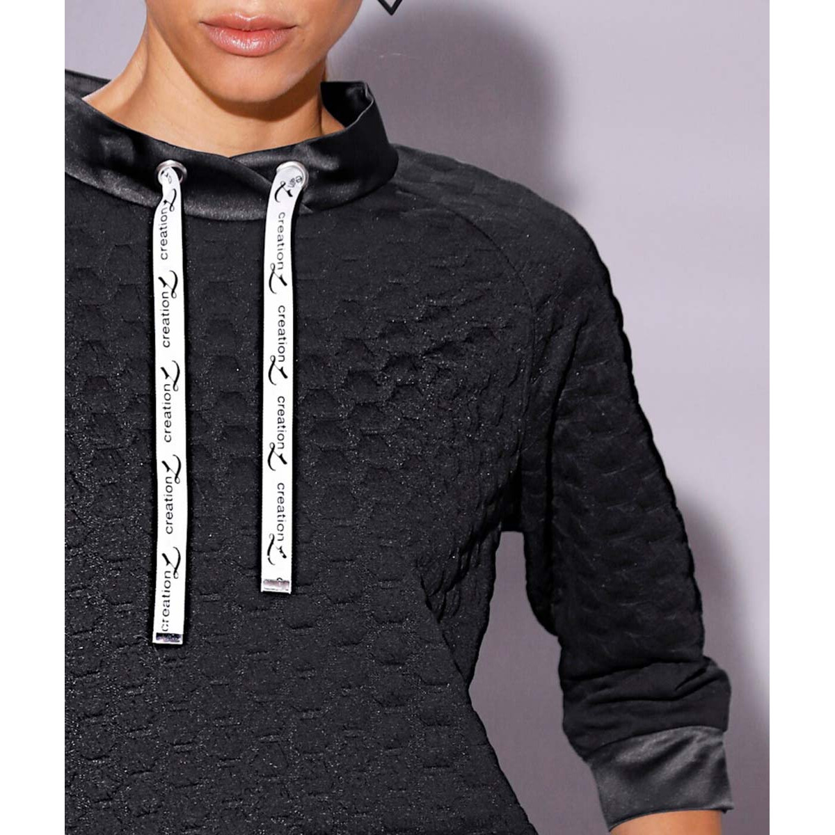 Jacquard-Sweatshirt schwarz