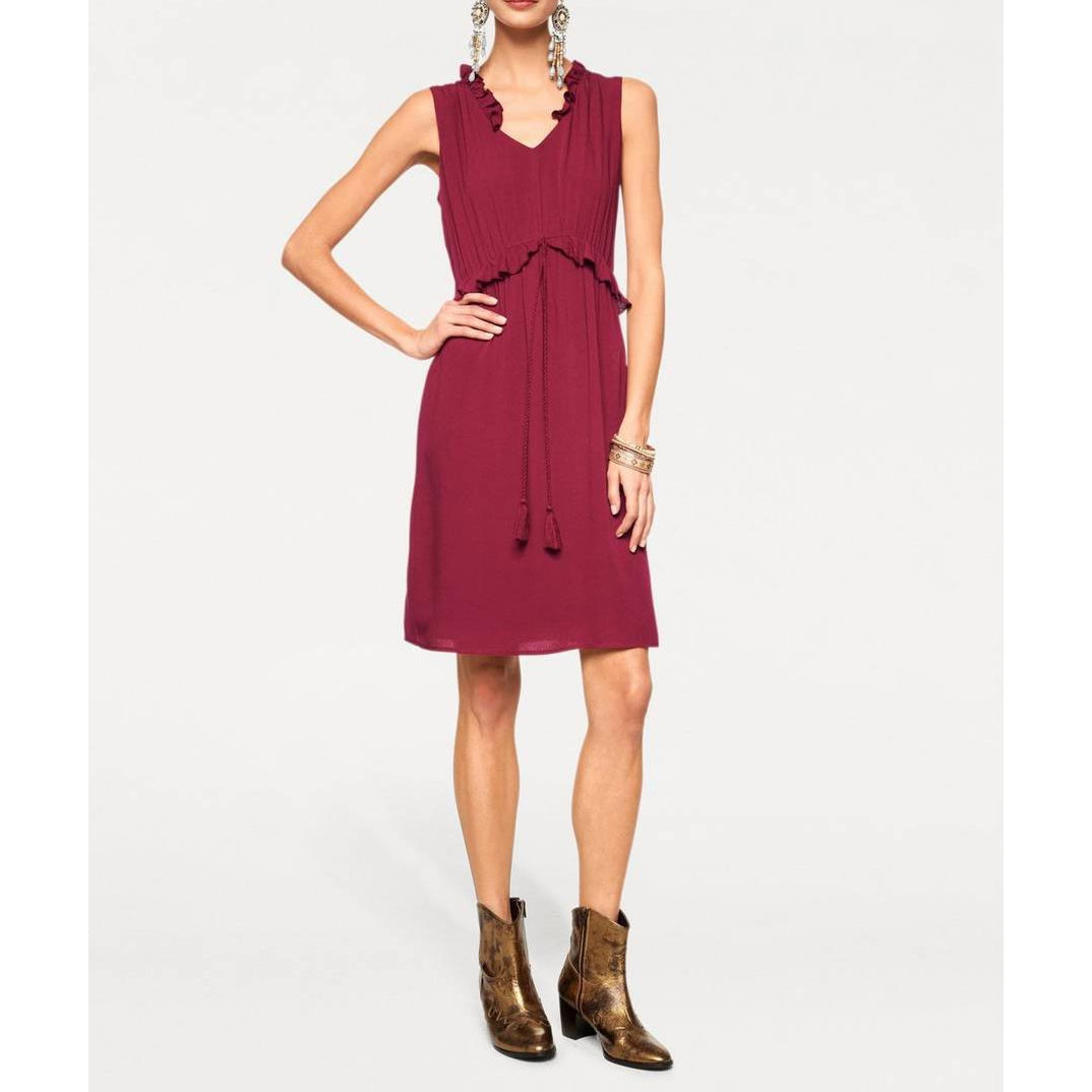 Rüschenkleid bordeaux