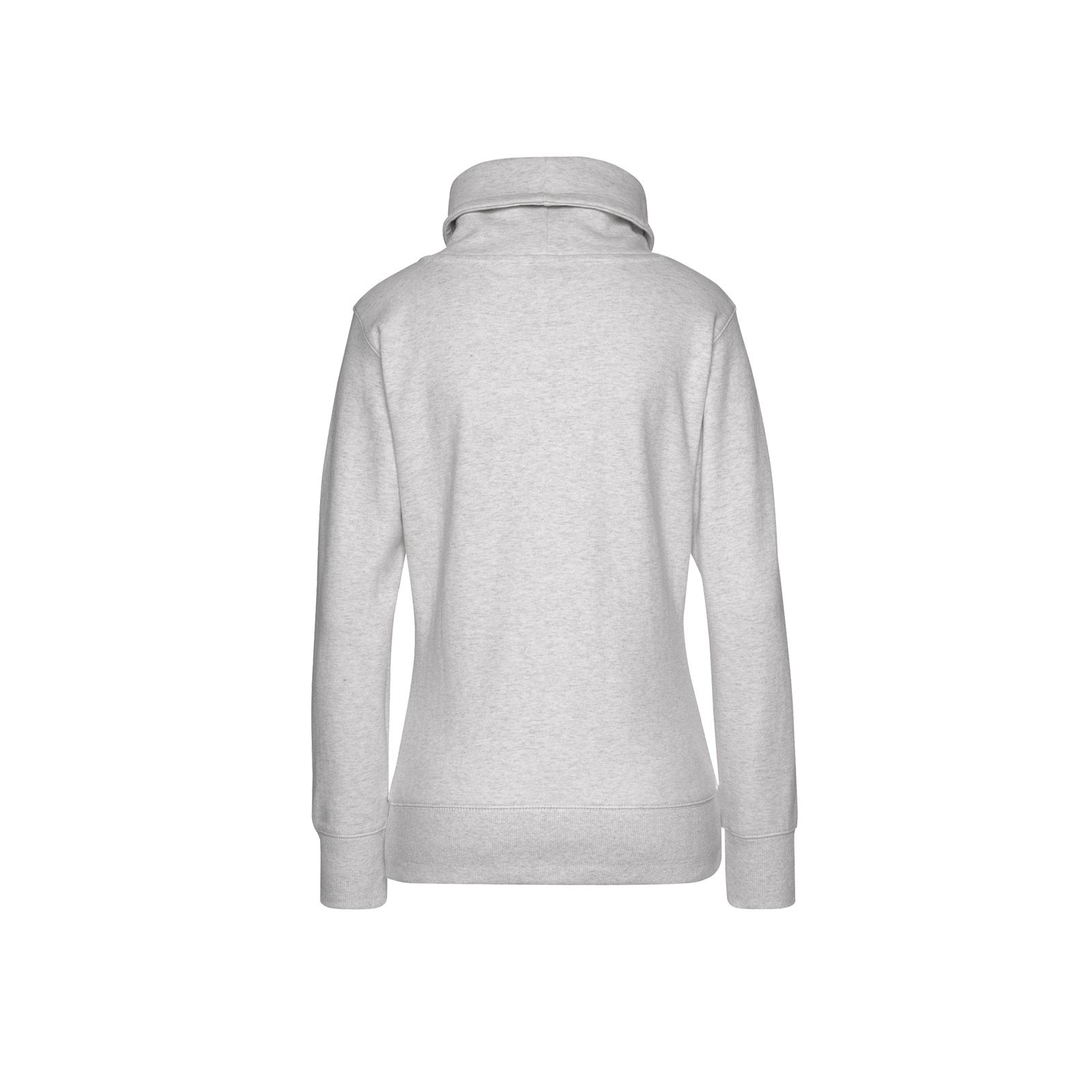 Marken-Sweatshirt m. Stehkragen natur