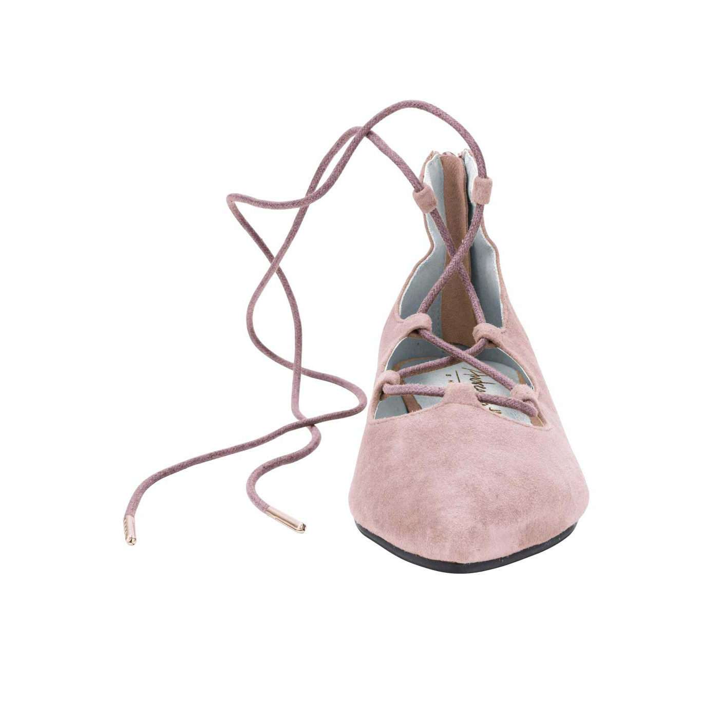 Veloursleder-Ballerina rosé
