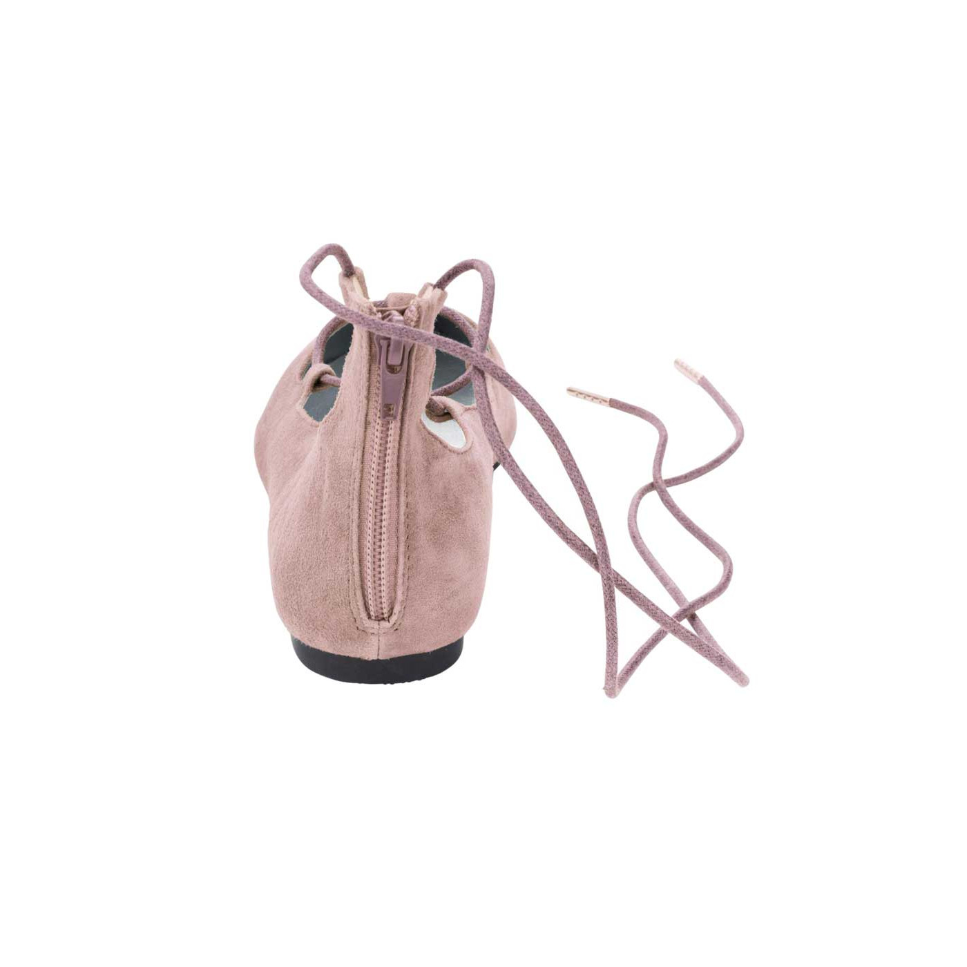 Veloursleder-Ballerina rosé