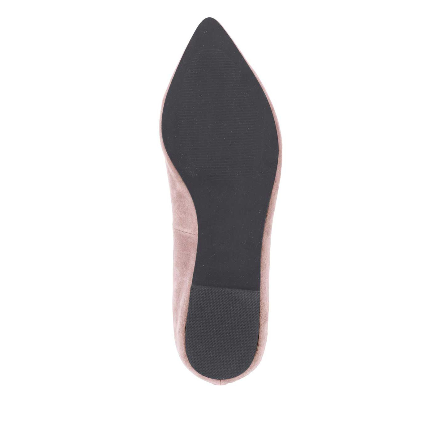 Veloursleder-Ballerina rosé