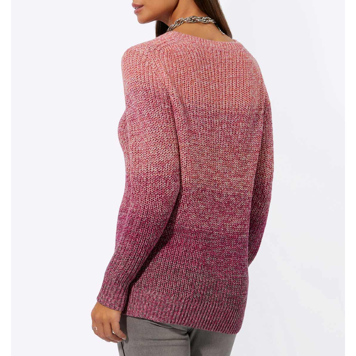 Farbverlauf-Pullover fuchsia-gemustert