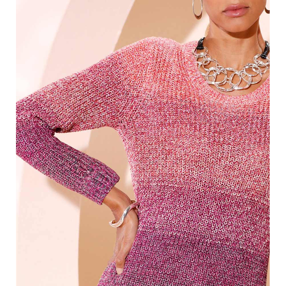 Farbverlauf-Pullover fuchsia-gemustert