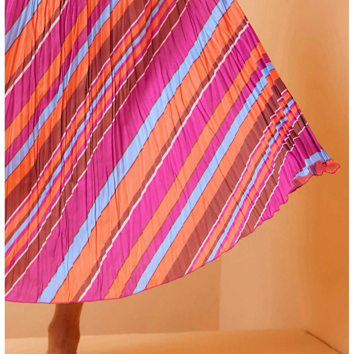 Plissee-Druckrock orange-fuchsia