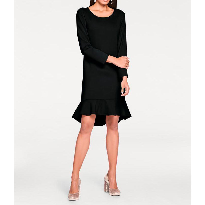 Designer-Volantkleid schwarz
