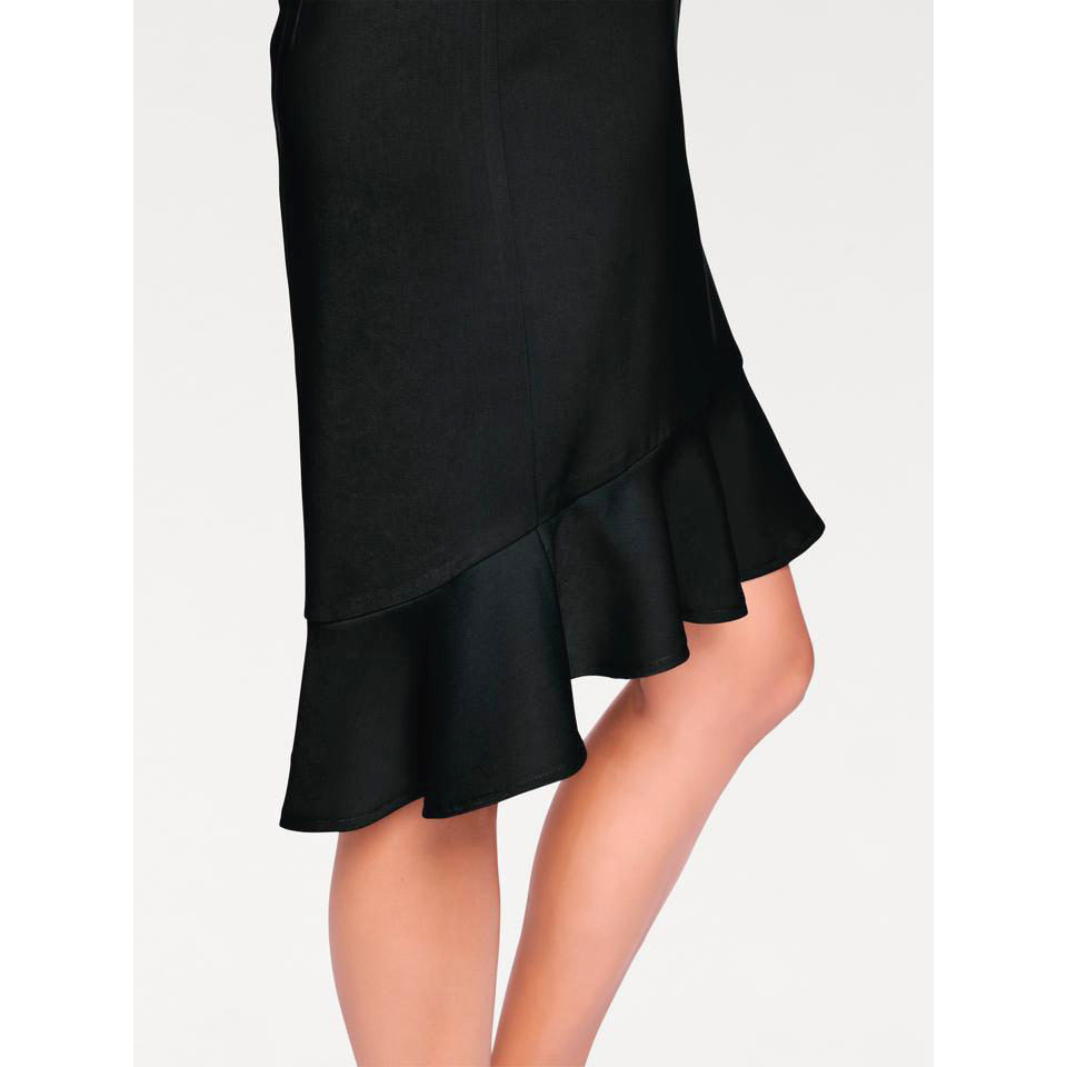 Designer-Volantkleid schwarz
