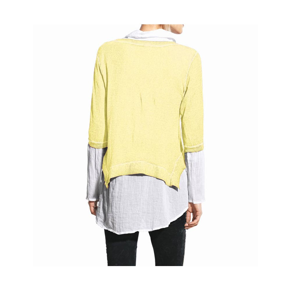 Shirt 2-Teiler gelb-weiß