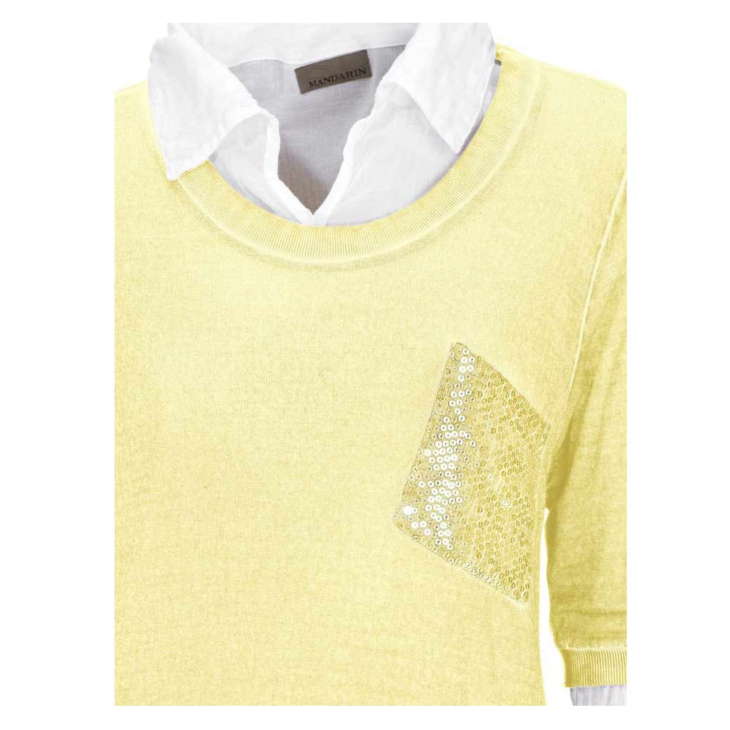 Shirt 2-Teiler gelb-weiß