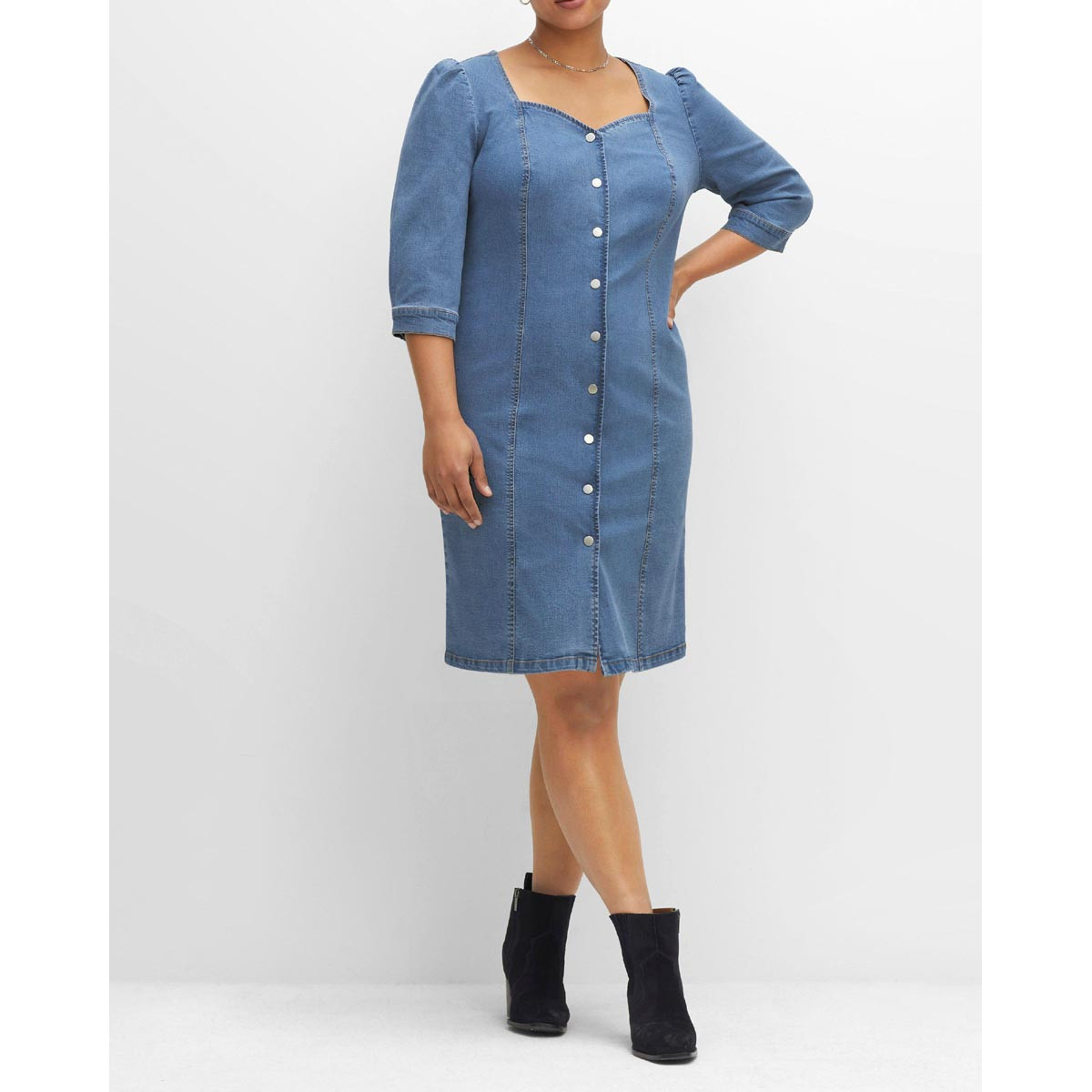 Jeanskleid m. Knopfverschluss blue Denim