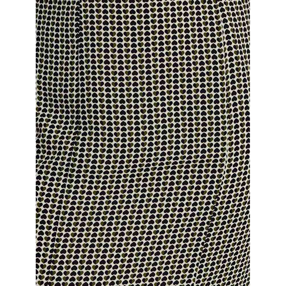 Volantkleid creme-oliv-schwarz