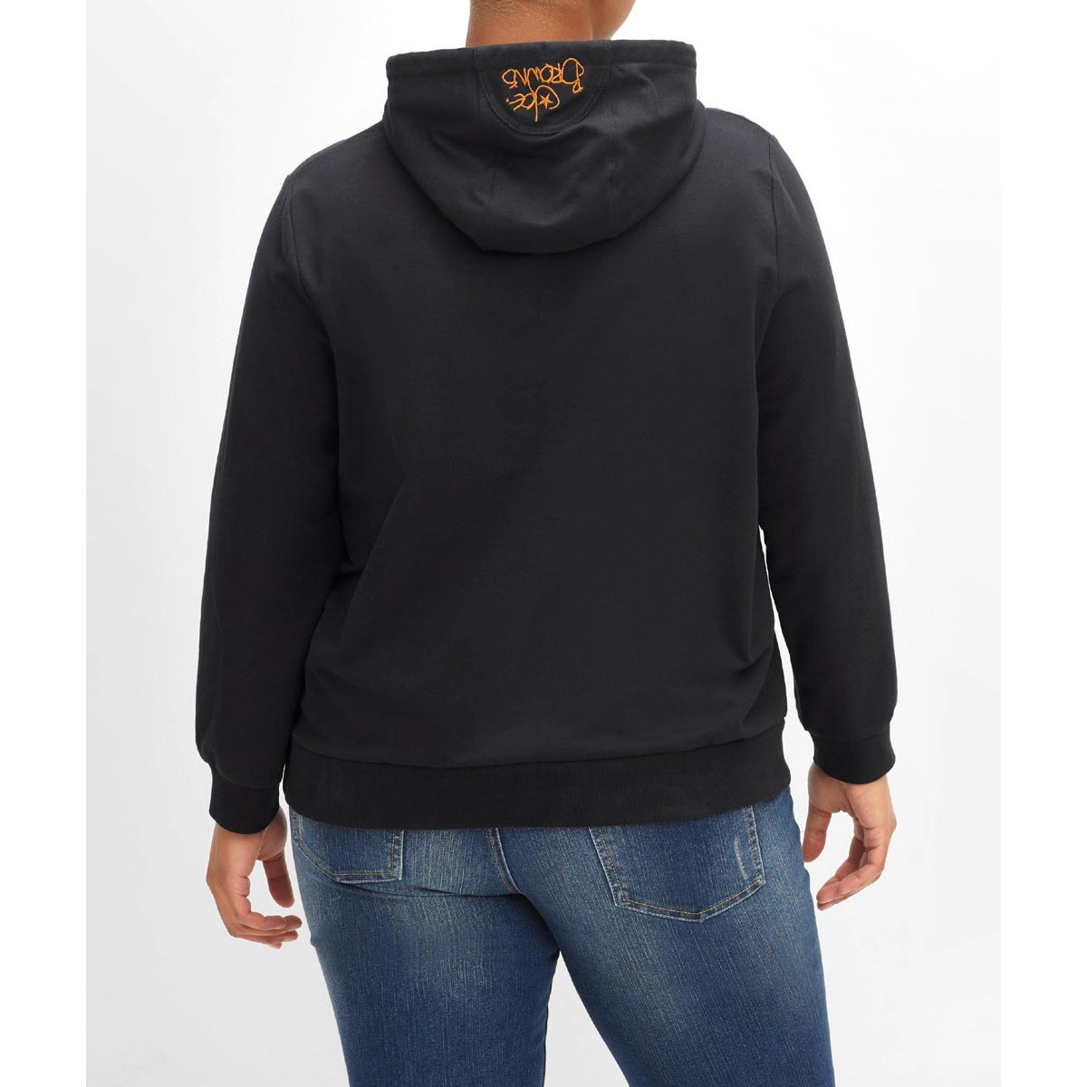 Kapuzensweatshirt mit Animal-Frontdruck schwarz