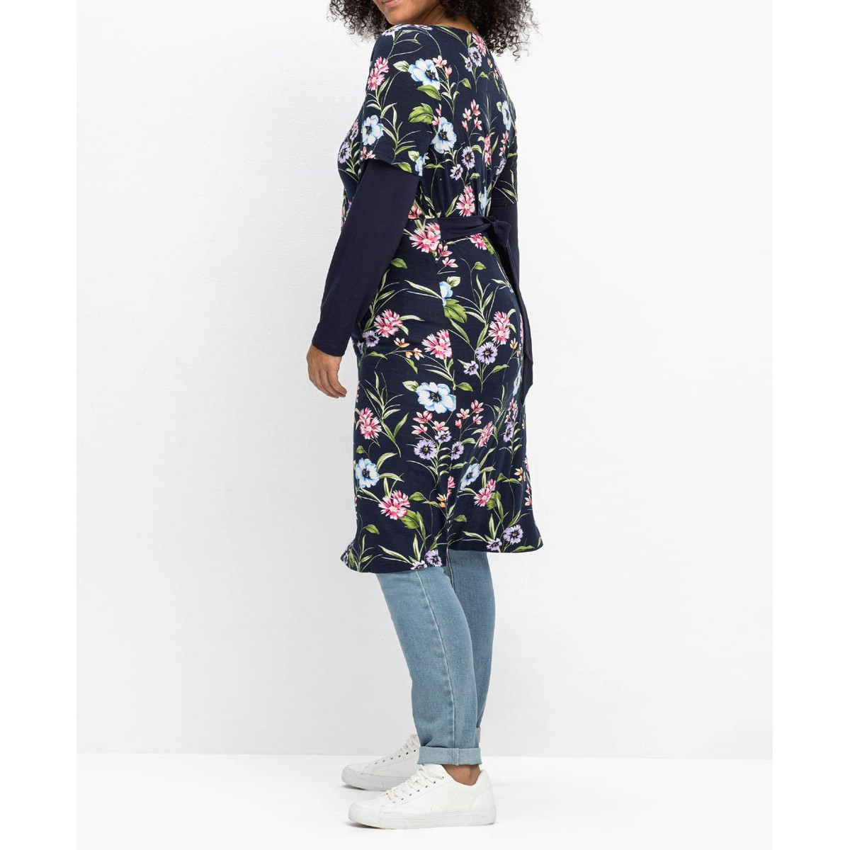 Marken-2-in-1-Jersey-Kleid marine-bedruckt