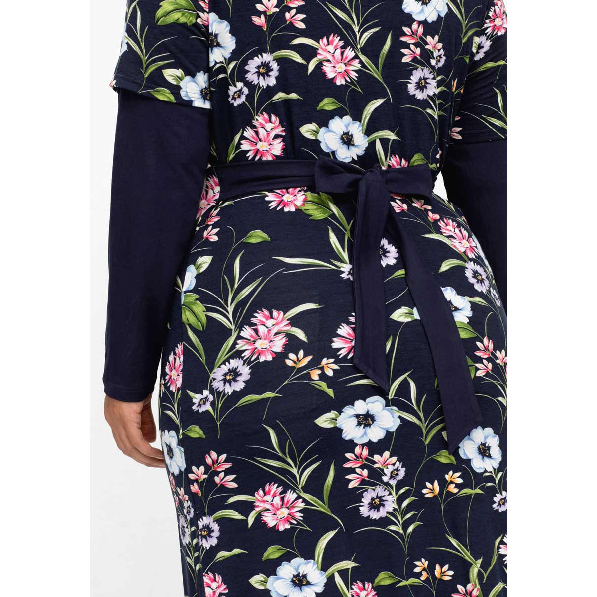 Marken-2-in-1-Jersey-Kleid marine-bedruckt