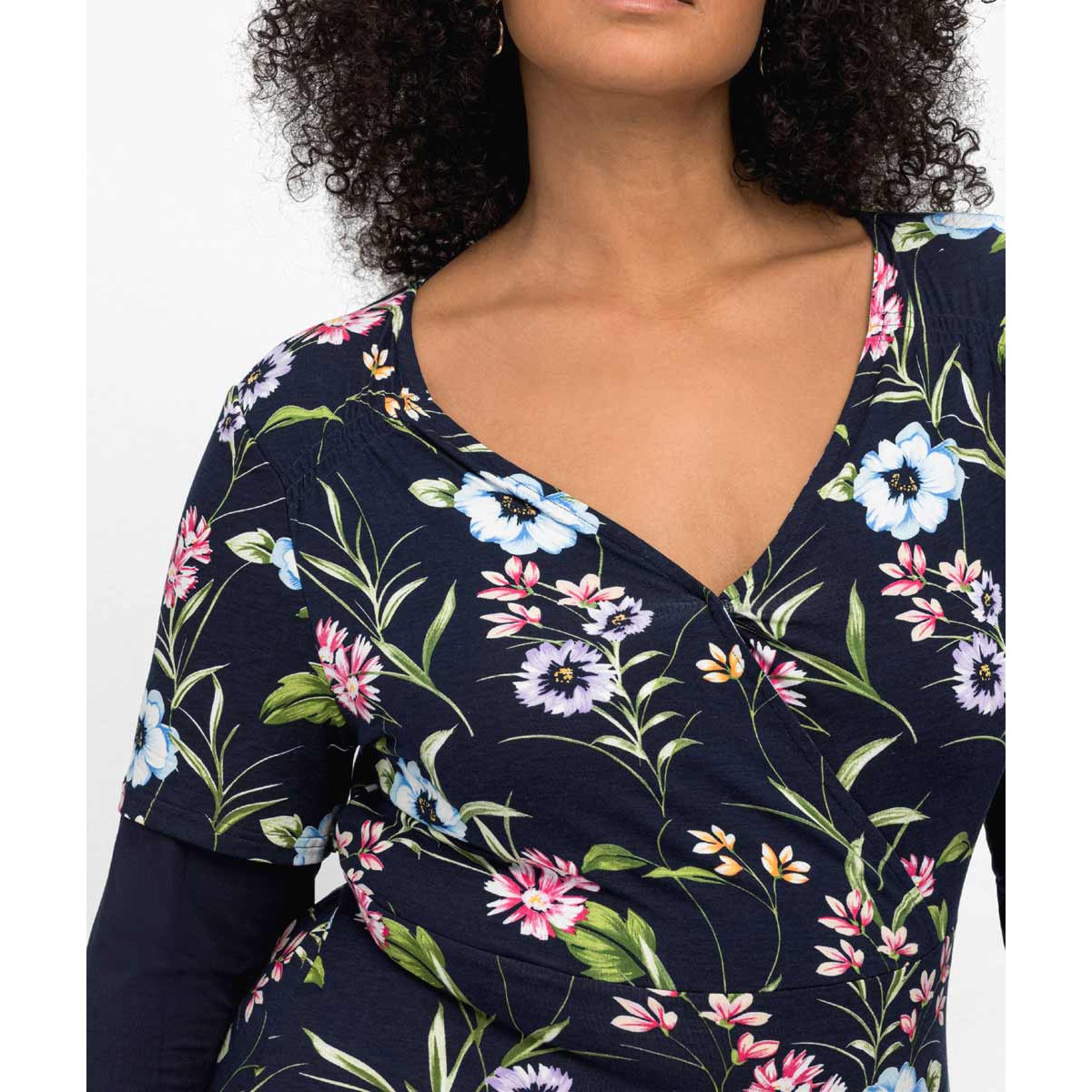 Marken-2-in-1-Jersey-Kleid marine-bedruckt