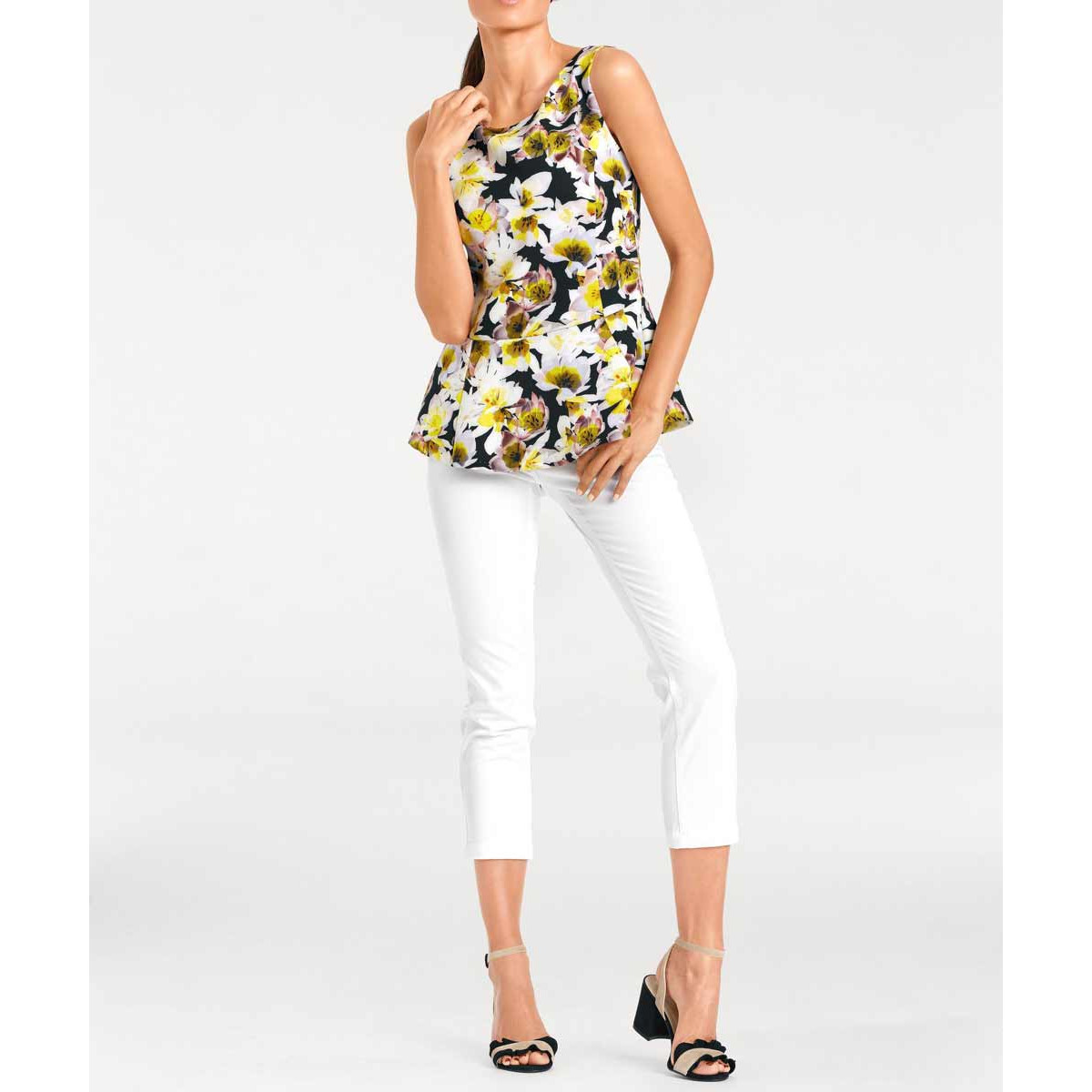 Designer-Top m. Schößchen bunt