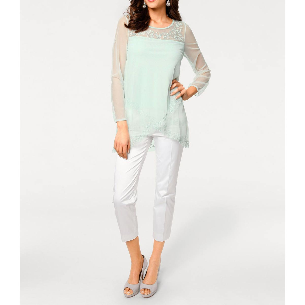 Stickerei-Shirt mint