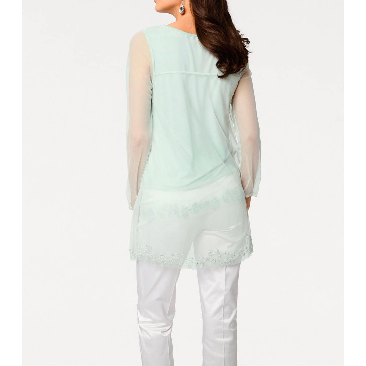Stickerei-Shirt mint