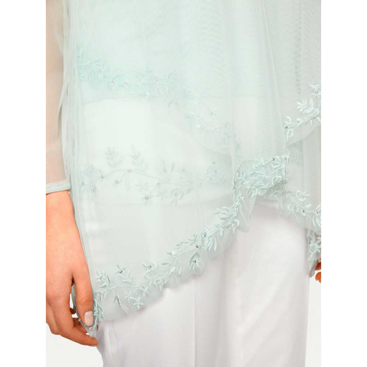 Stickerei-Shirt mint