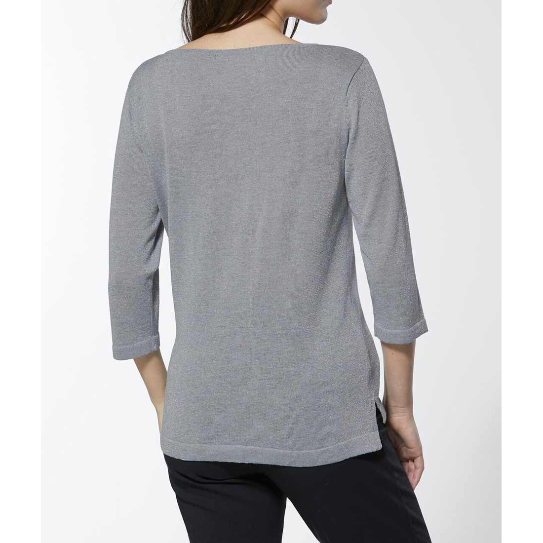 New wool sweater with strass silver