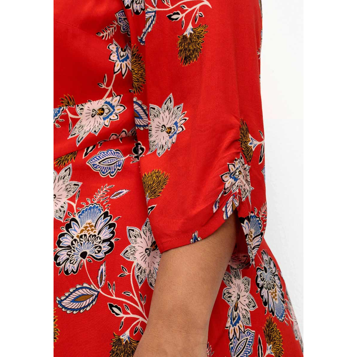 Marken-Druckkleid mohnrot-bunt