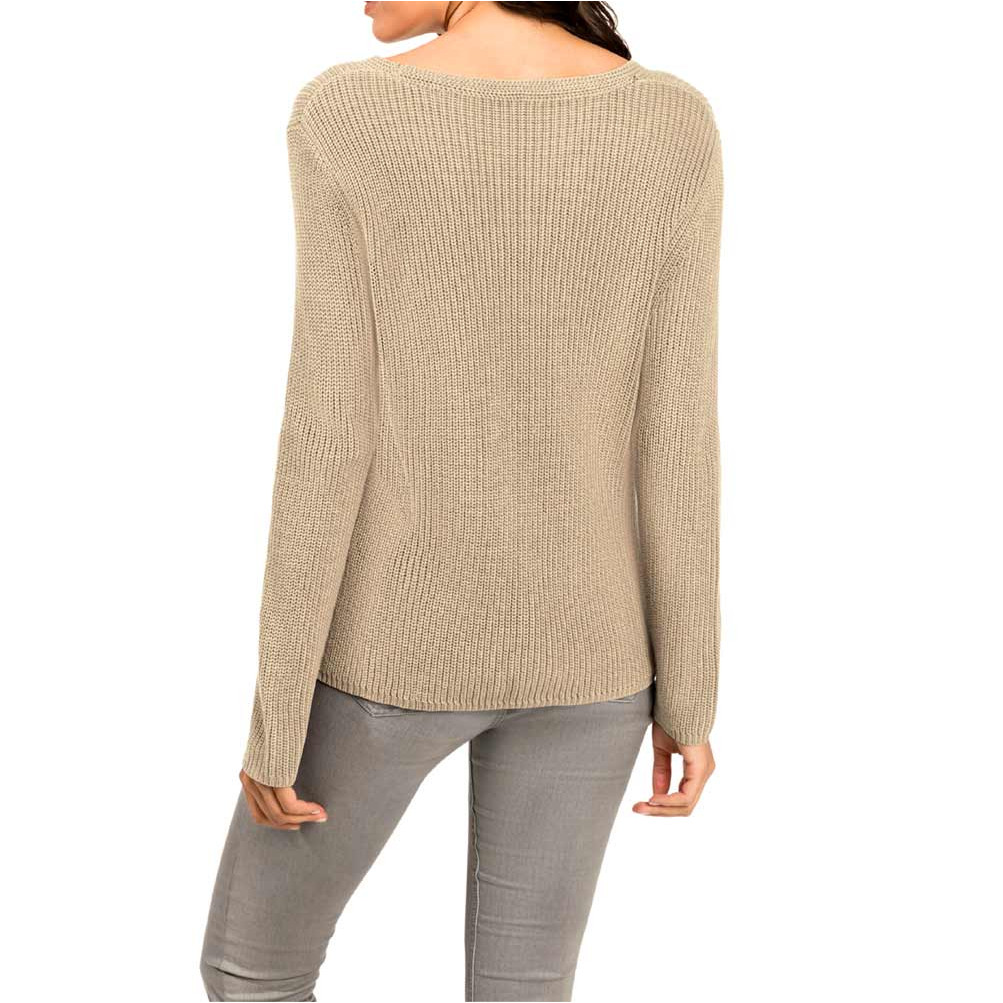 Pullover m. Stickereien sand