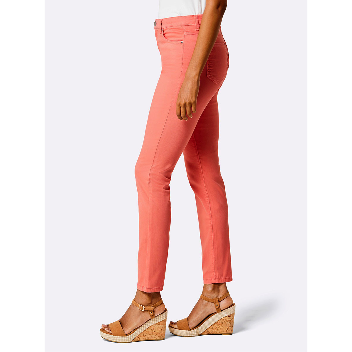 Lyocell-Baumwoll-Jeans koralle