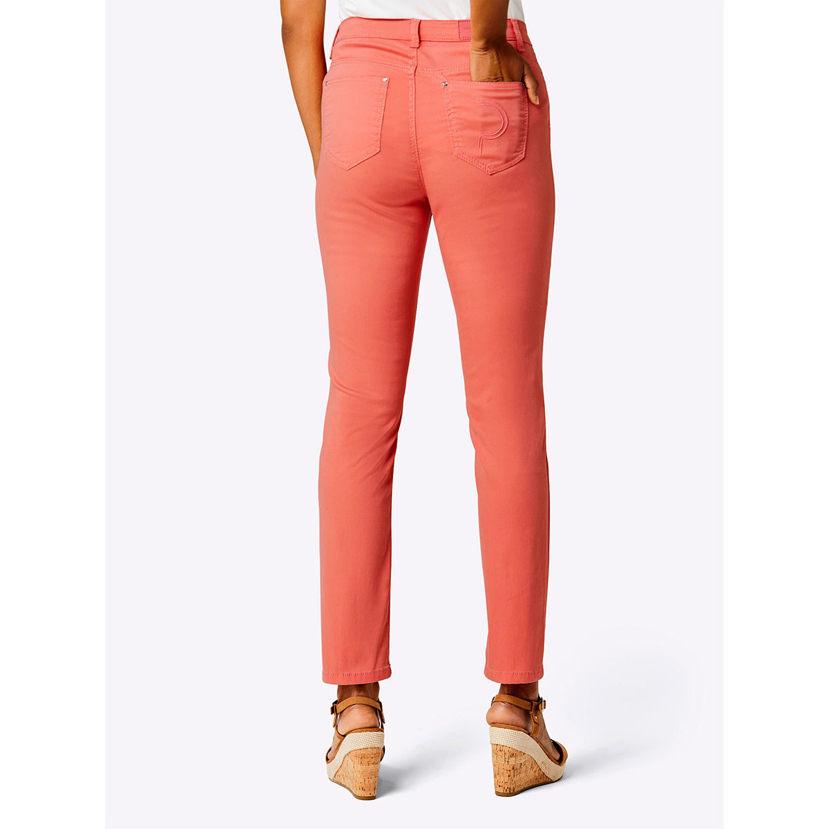 Lyocell-Baumwoll-Jeans koralle