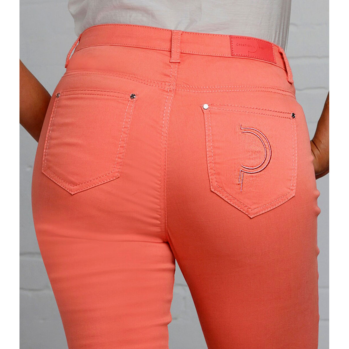 Lyocell-Baumwoll-Jeans koralle