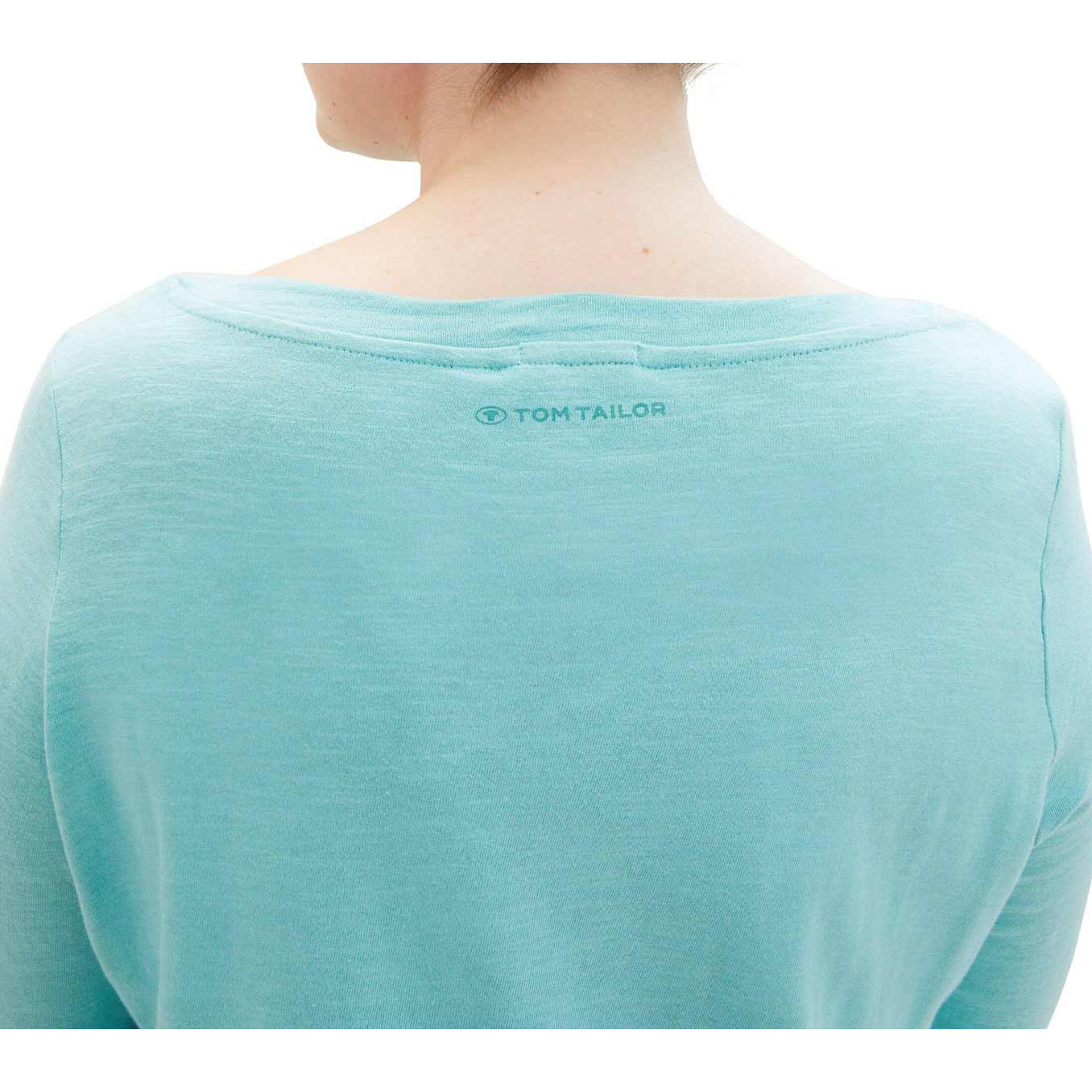 Shirt with boat neck turquoise