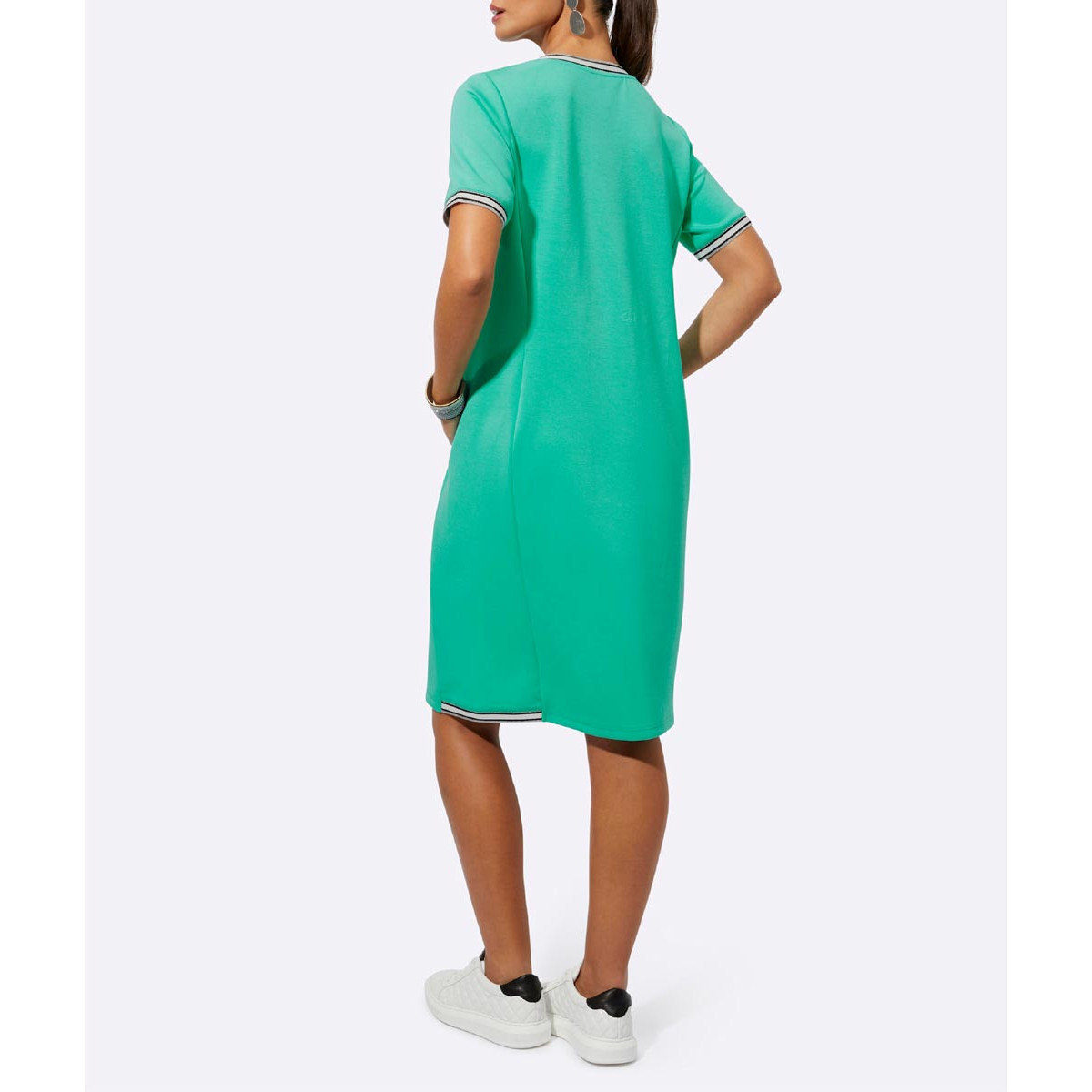 Jersey-Stretchkleid m. Glitzerband mintgrün