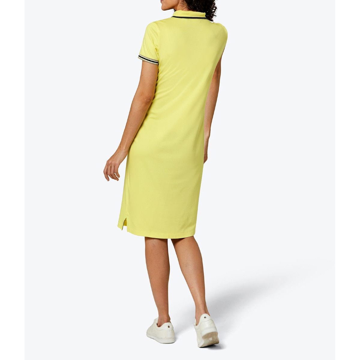 Modal-Pikee-Kleid m.Polokragen zitrone