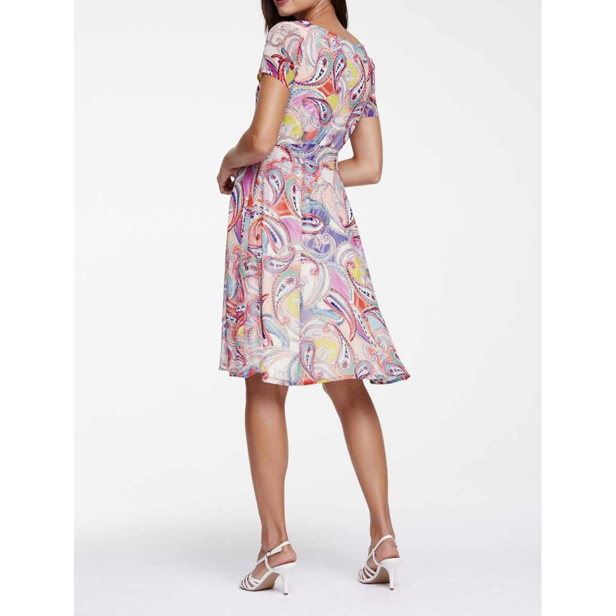 Chiffon dress with belt multicolour