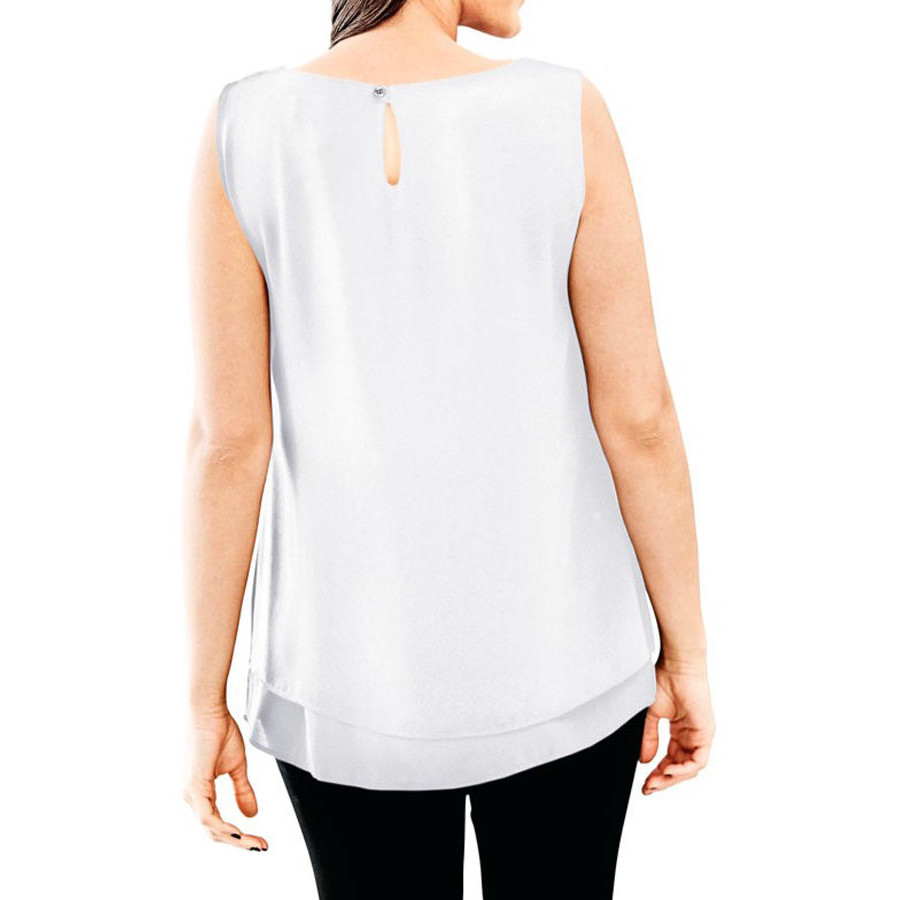 Designer-Georgette-Blusentop weiß