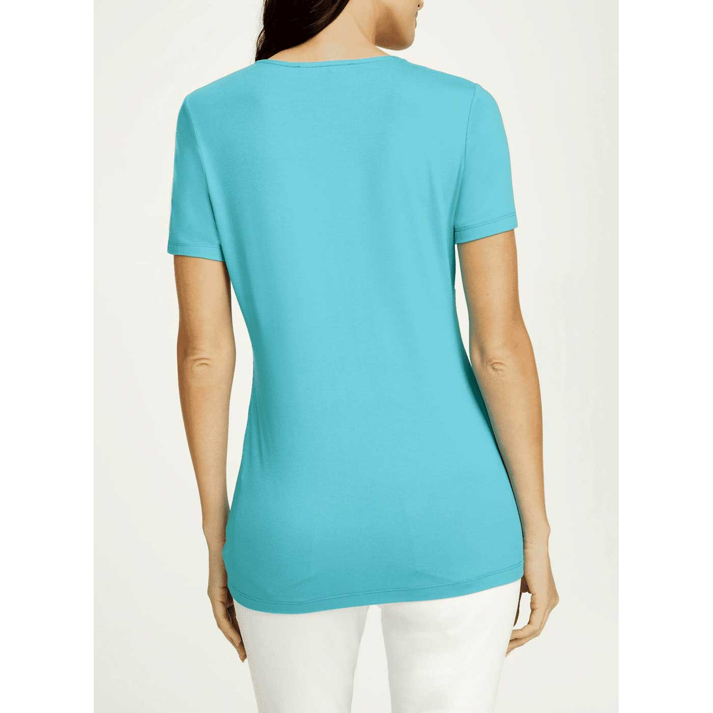Designer-Dekolletéshirt türkis