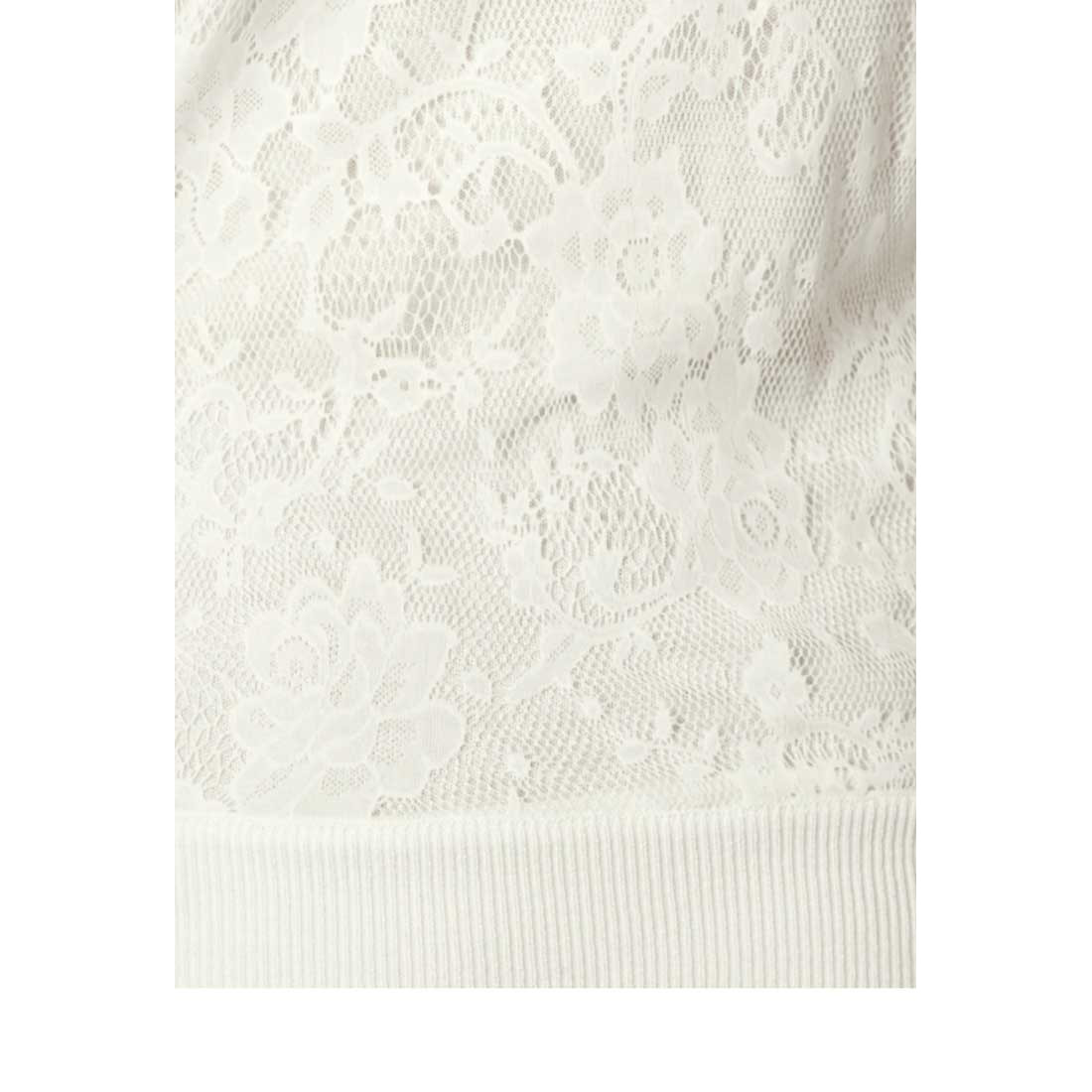 Designer-Wickelpullover m. Spitze creme