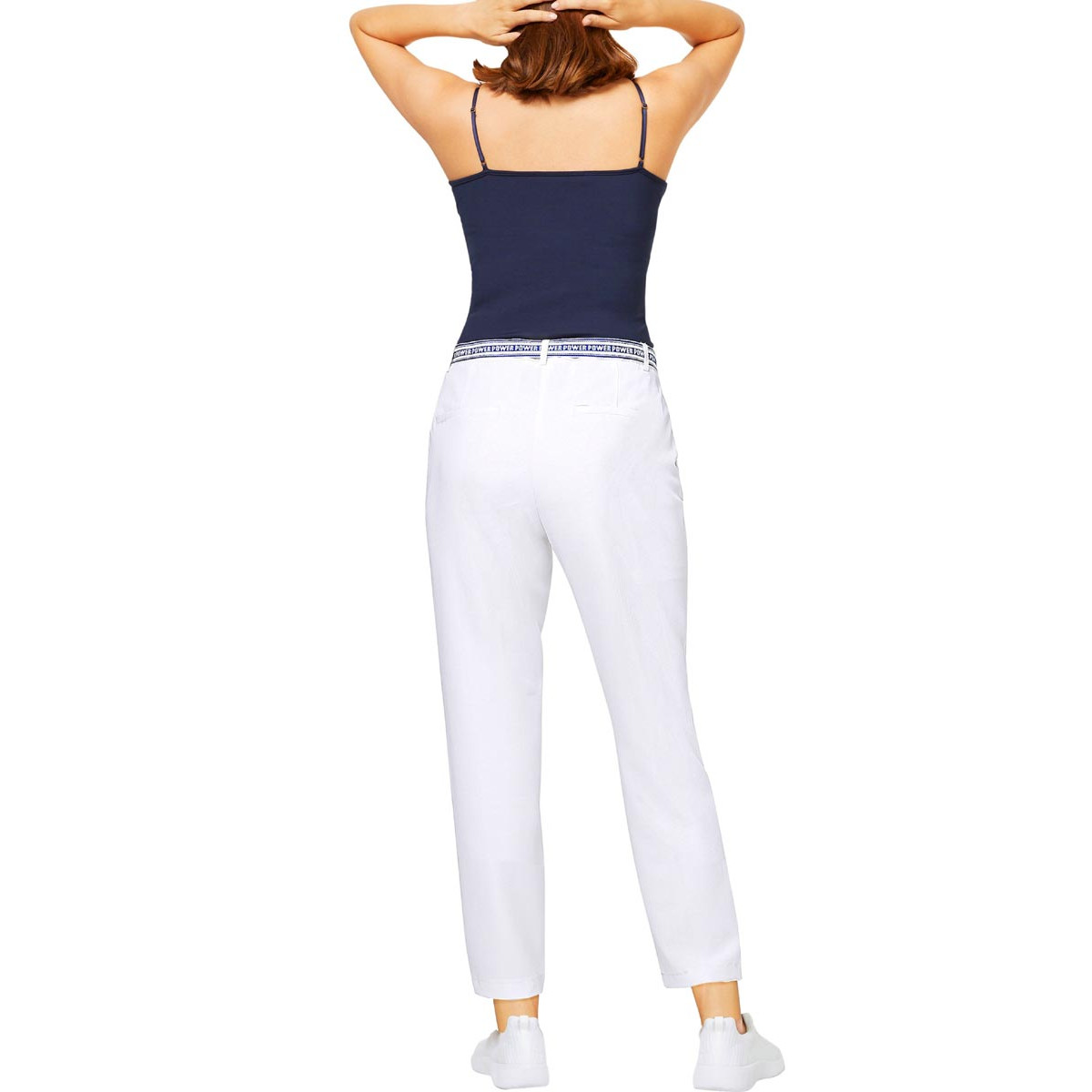Chino-Style-Hose m. Gürtel weiß