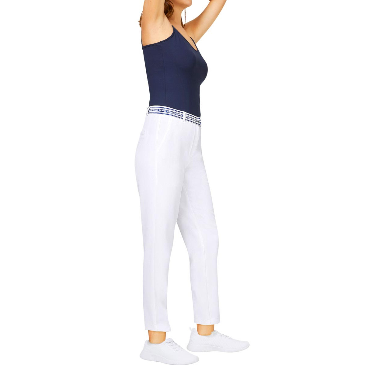 Chino-Style-Hose m. Gürtel weiß