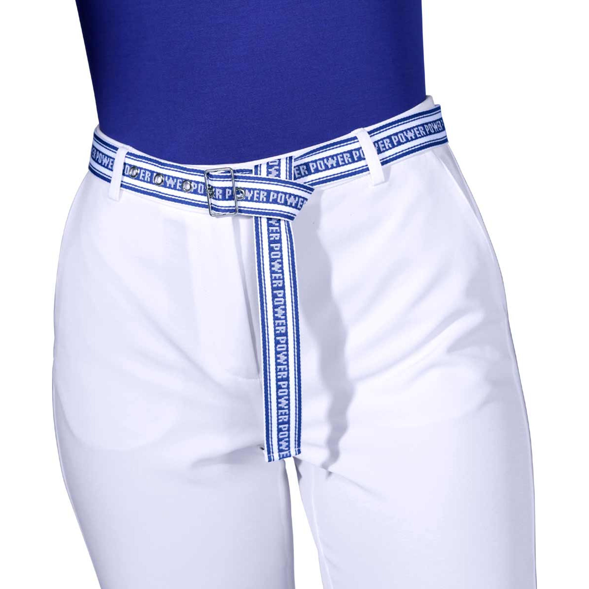 Chino-Style-Hose m. Gürtel weiß