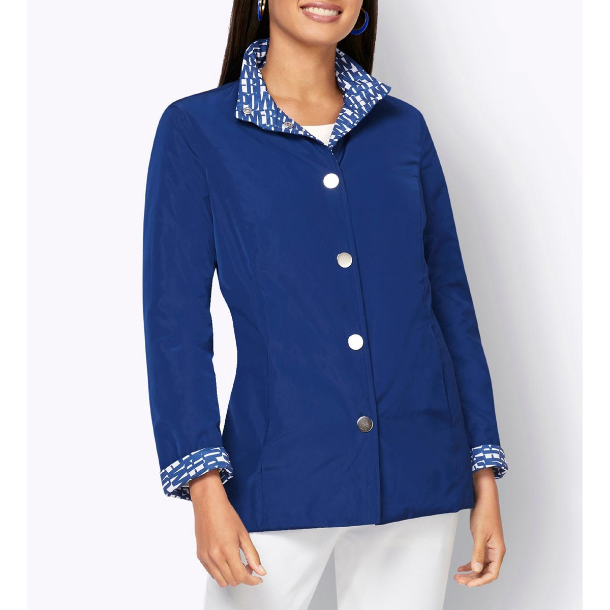 Wendejacke mit leichter Wattierung royalblau-weiß